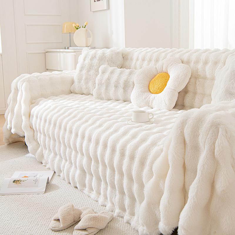 Winter Rabbit Plush Sofa Cover Towel Cream Wind Full Cover Sofa Cover Thick Sofa Cover Cover Cloth
