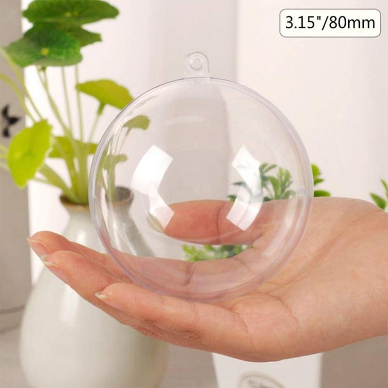 1Pcs Transparent Plastic Padded Decorative Ball for Christmas Tree Hanging Oranments Home Party Wedding Decor Suppies Navidad