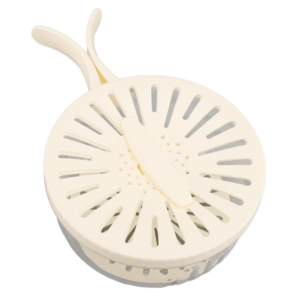 Fruit Vegetable Washing Bowl Thickened Double Layer Multifunctional Draining Bowl with Lid Foldable Handle for Food Storage
