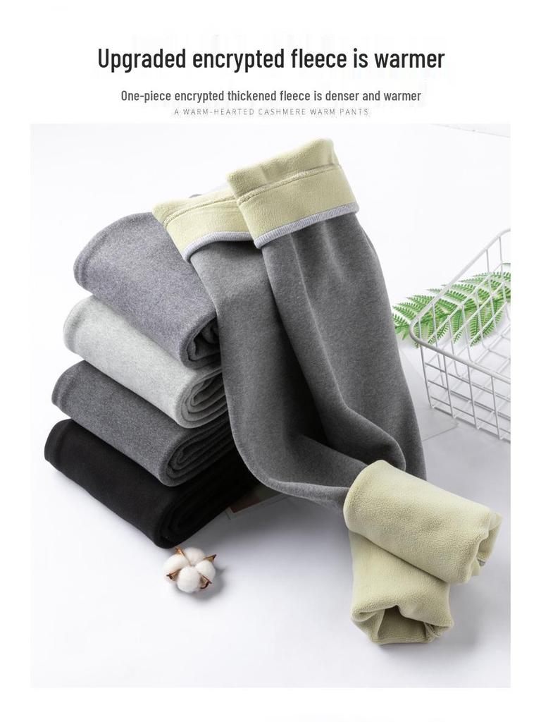 Women's High Waist Extra Thick Lambswool Leggings with Velvet, Winter Warm Cotton Pants, Plus Size