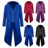 Gentleman Tailcoat Solid Color Long Sleeves Gothic Outerwear Single Breasted Split Tuxedo Coat for Halloween