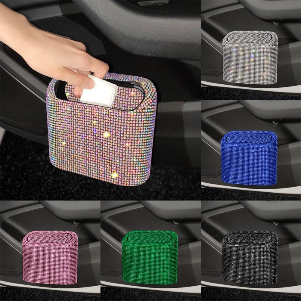 

Хранение Bling Square Pressing Автомобильный мусорный бак Алмазный кристалл Автомобильный мусорный бак Автомобильный мусорный бак