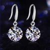 Silver-Plated Zircon Fashion Earrings with Bare Stone Design
