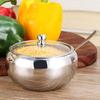 Seasoning Tank Household Thicker Tank Coffee Jam Lid Salt Spoon Bowl Sugar Box Kitchen Cooking Tool Good QualityStainless Steel