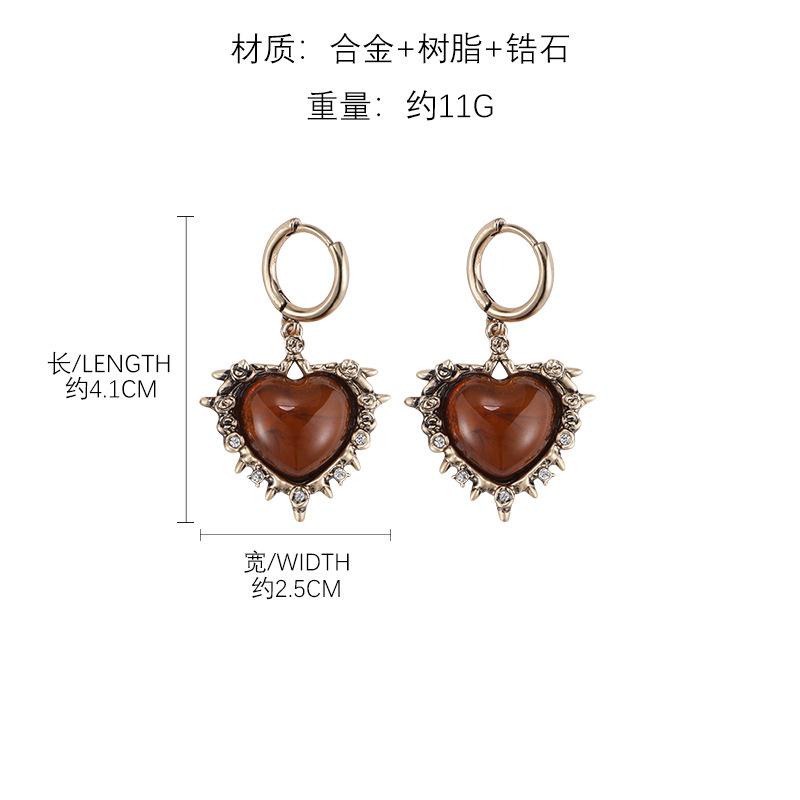 Exquisite original design flame love earrings light luxury temperament versatile high sense winter gold earrings