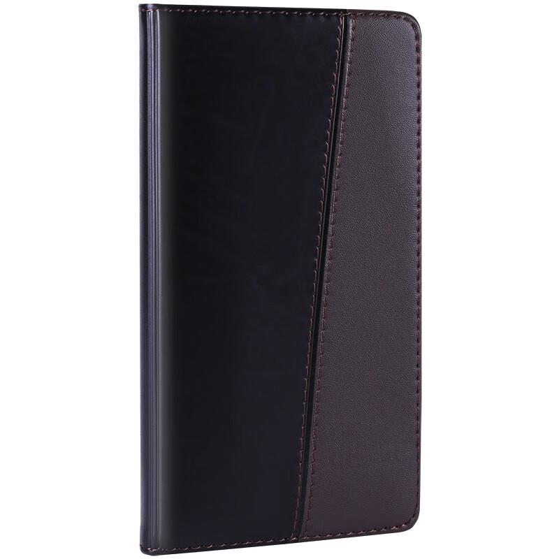 Deli 48K Black Faux Leather Hardcover Notebook, 7-Pack