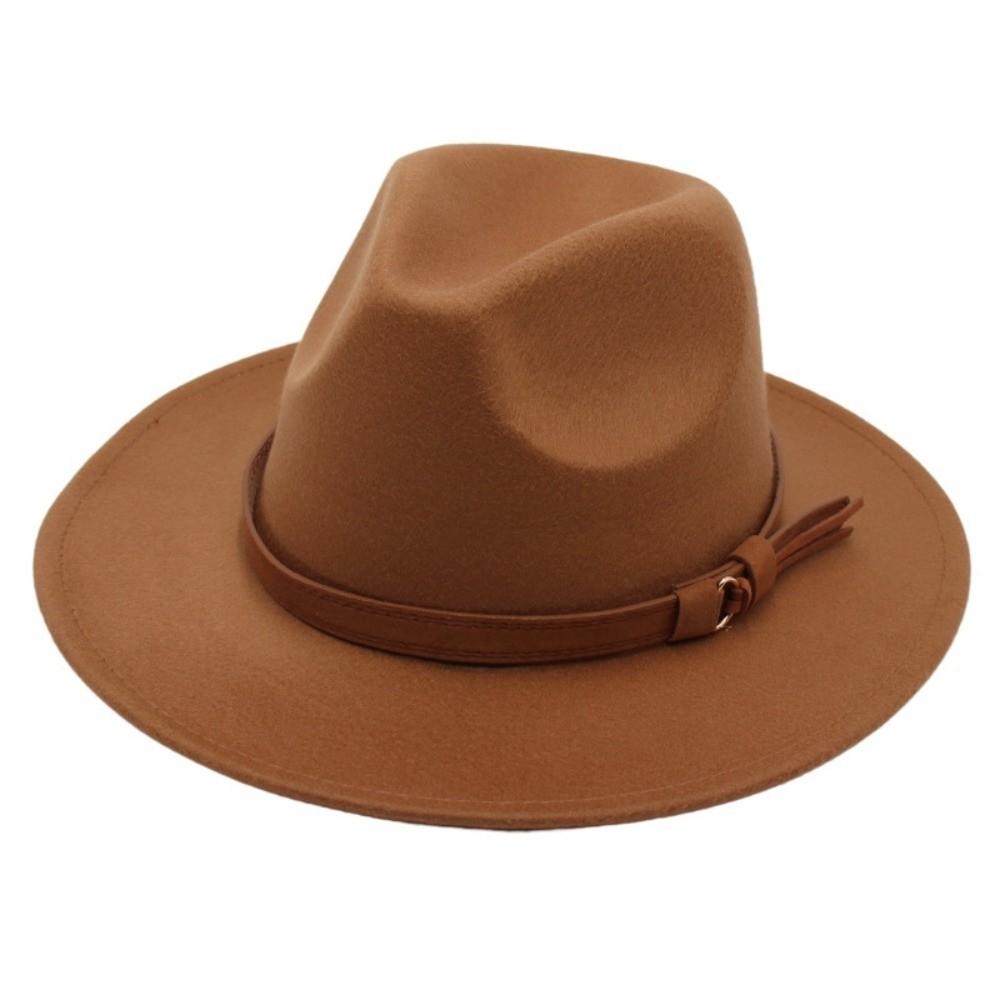 Felt Top Hat Tibetan Style Jazz Fedora Hats New Roll Brim Cowgirl Cap Outdoor Riding