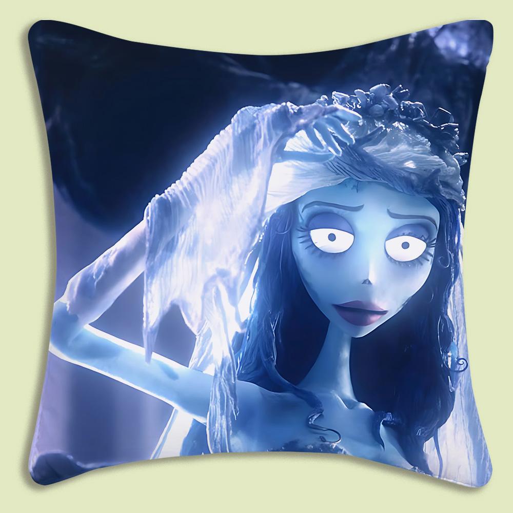 C-Corpse Bride Cartoon Anime Pillow Covers Cartoon Sofa Decorative Home Double-Sided Printing Short Plush Cute Cushion Cover
