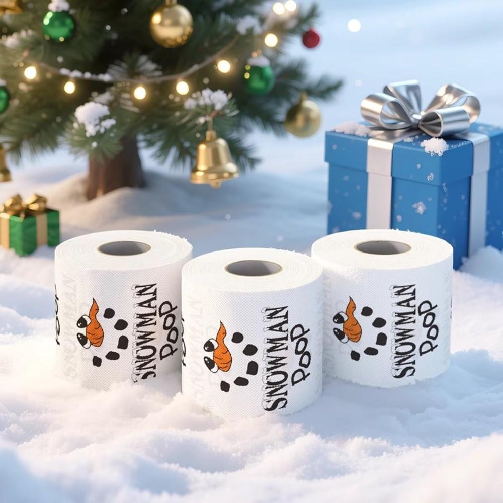 Santa Printed Christmas Toilet Roll Paper Christmas Tree Printed Kitchen Tool Christmas Pattern Tissue Color Pattern
