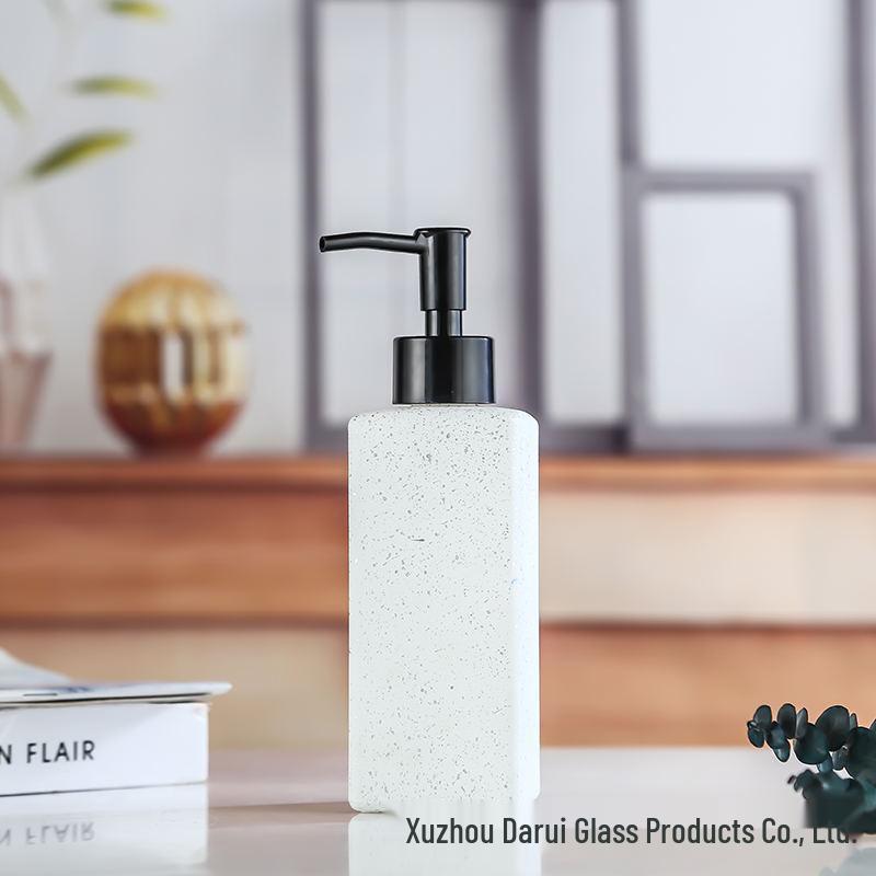 

350ml Glass Press-Type Refillable Bottle for Hand Sanitizer, Lotion, or Shower Gel