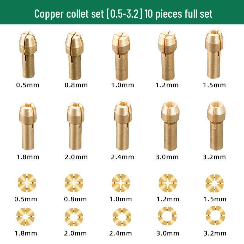 Electric Grinder Accessories: Mini Brass Four-Jaw Chuck, Engraving Chuck, Core Locking Nut Head