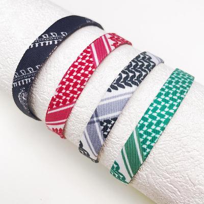 Arabic Geometric Ribbon Bracelet: Hand-Woven, Adjustable Ethnic Style