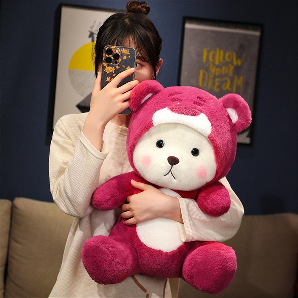 Transform Into Teddy Bear Doll Plush Toy Cute Little Bear Doll Gift
