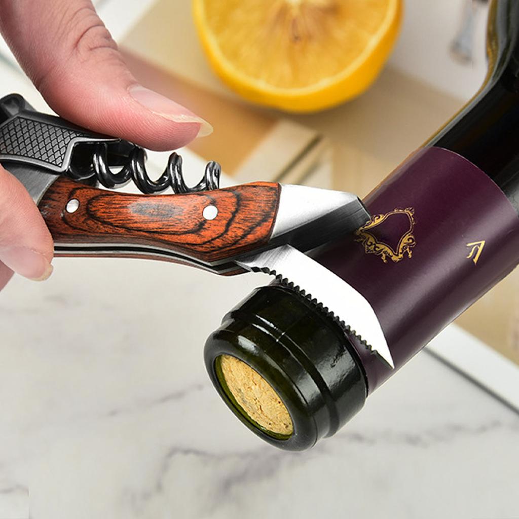 Leeseph Wine Opener, Double Hinged Manual Wine Key for Bartender, Server, Waiter, Stainless Steel Wine Bottle Opener Corkscrew