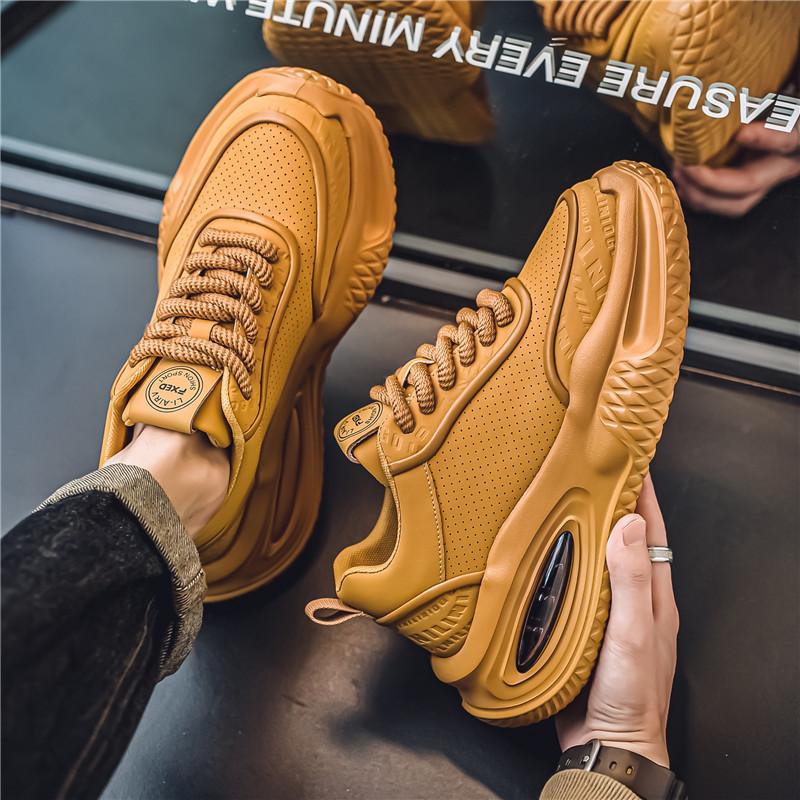 

Чоловіче взуття 2024 року, нове осінньо-зимове повсякденне спортивне шкіряне покриття, водонепроникне, товста підошва, зносостійке чоловіче нішеве популярне татове взуття Tide 44 хакі