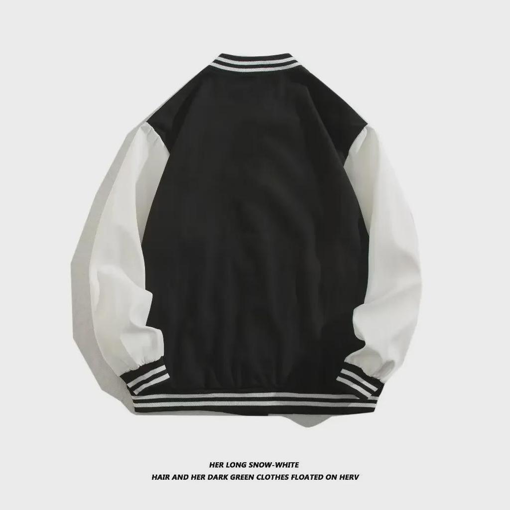 Men's Autumn Korean-Style Loose Stitching Contrast Color Baseball Jacket - Hong Kong Brand Casual Versatile Jacket