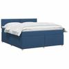 Box Spring Bed with Mattress and Headboard Blue 140 X 190 Cm Fabric
