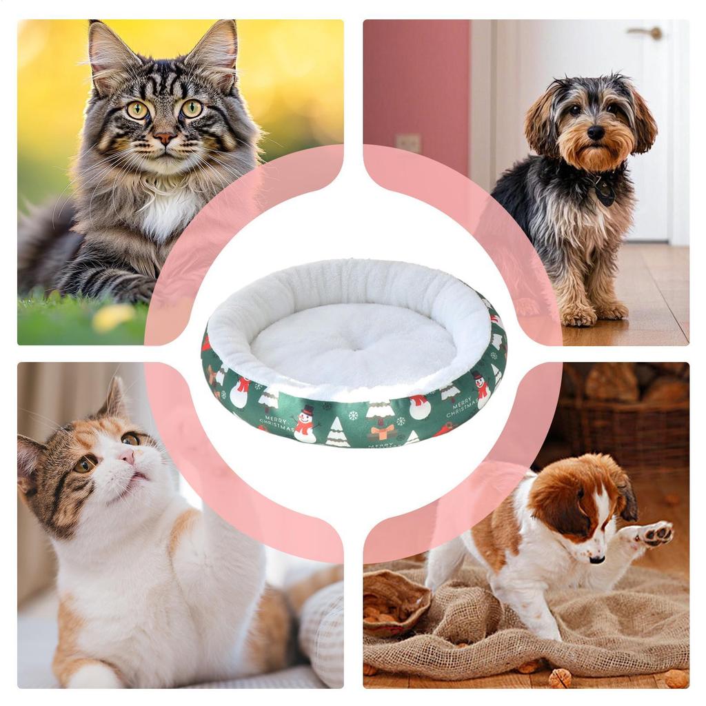 Fuzzy Cat Mat Christmas Calming Comfortable Pet Sofa Puppy Kitten Crate Kennel Bed For Home Dorm Bedroom Living Room Balcony