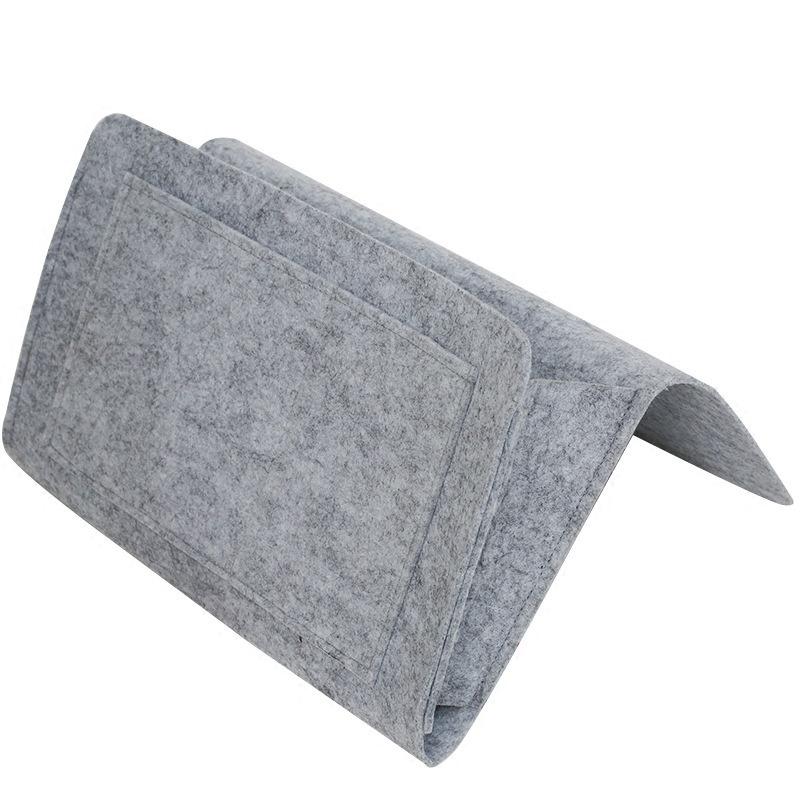 1pc Felt Bedside Storage Bag Pouch Bed Desk Bag Sofa TV Remote Control Hanging Caddy Couch Storage Organizer Bed Holder Pockets HMM