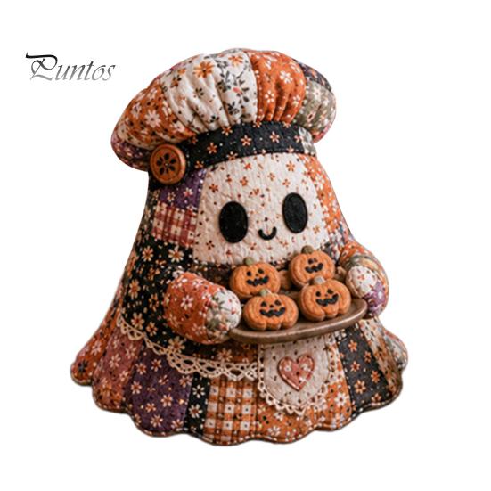 Entspannendes Wochenend-DIY-Aktivität Halloween-Geist Patchwork-Set, Niedliches Puppen-Nähset mit vorgeschnittenen Dekormusterstoffen, Herbstferien-Basteln
