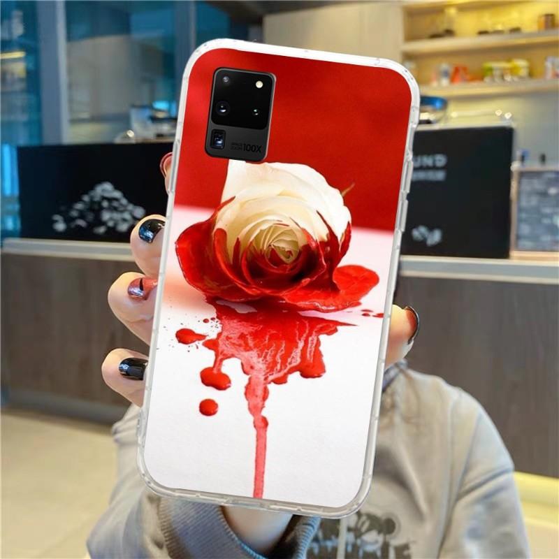 Blume Rote Rose Blume Handyhülle Für Samsung Galaxy S10 S21 S22 Plus Ultra A91 A51 A21S A12 Transparente Handyhülle