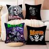 Funda de almohada Punk M-MisfitsS Rock Band, antiácaros, con cremallera invisible, de felpa corta y sedosa.
