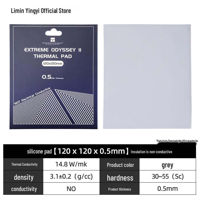 Thermal Grizzly Extreme Odyssey 2nd Gen Cooling Silicone Thermal Pad 120x120mm 120x120x2.5mm
