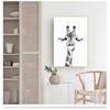 Poster Print Zoo Decor Fun Animal Black and White Photography Painting Picture Nursery Decoration Giraffe Safari Wall Art Canvas