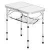 VEVOR Folding Camping Table, Adjustable Height Portable Side Tables, Aluminum MDF Beach Table with Mesh Layer, Carrying Handle