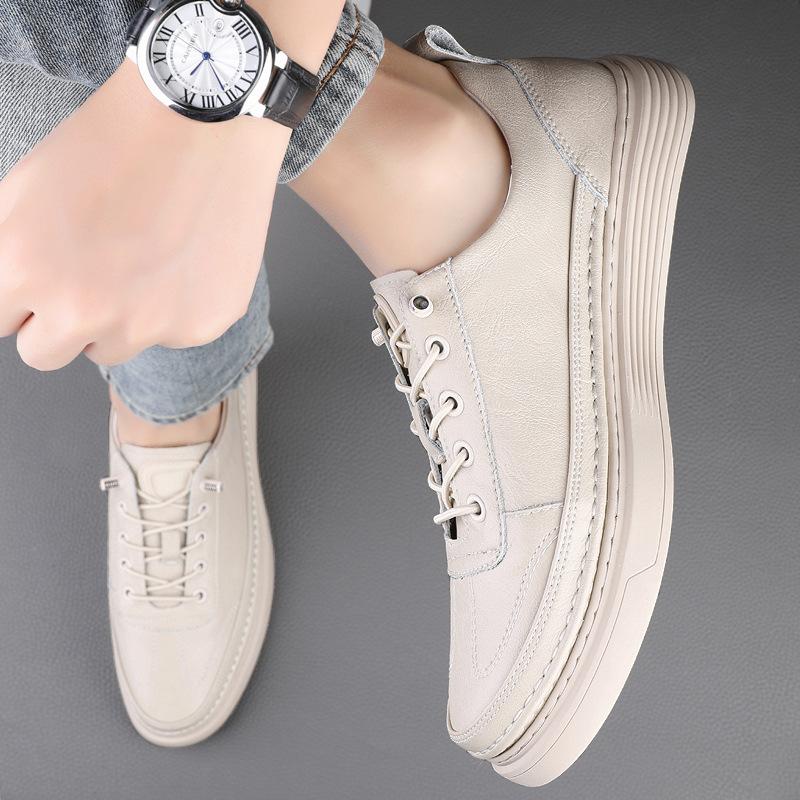 Men's shoes 2025 summer new Korean version trendy leather casual shoes teenagers daily classic outdoor versatile board shoes