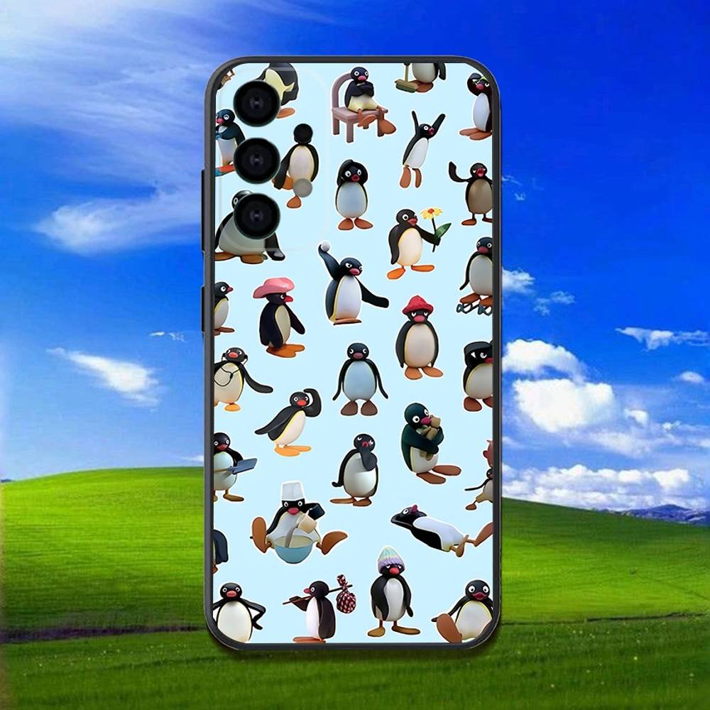 

Happy P-Pingu Penguin Phone Case For Samsung Galaxy A13,A21s,A22,A31,A32,A52,A53,A71,A80,Soft Black Shell Samsung a324g
