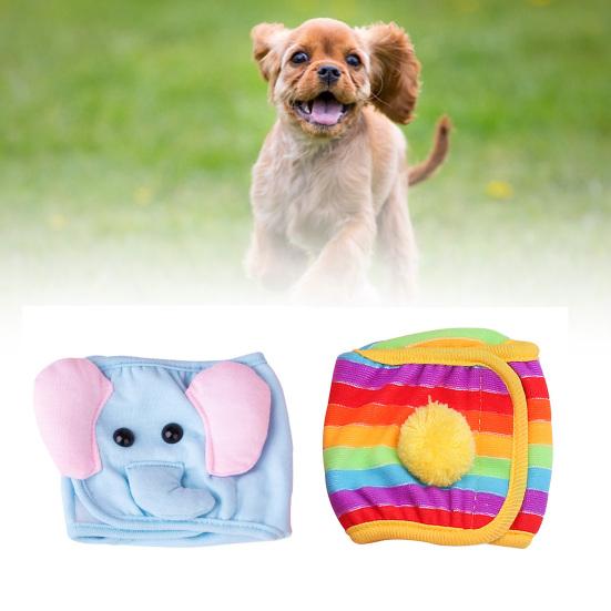 Dog Physiological Pants Cute Pattern Adjustable Safety Short Pants Pet Costumes Supplies for Daily Wear