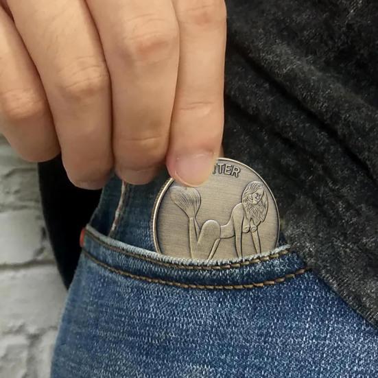 Moneda Desafío para Parejas Mujer Sexy Moneda de Doble Cara Coleccionable Ficha de Amor Moneda Desafío para Adultos Moneda Chica Afortunada para Hombres Mujeres Noche de Cita