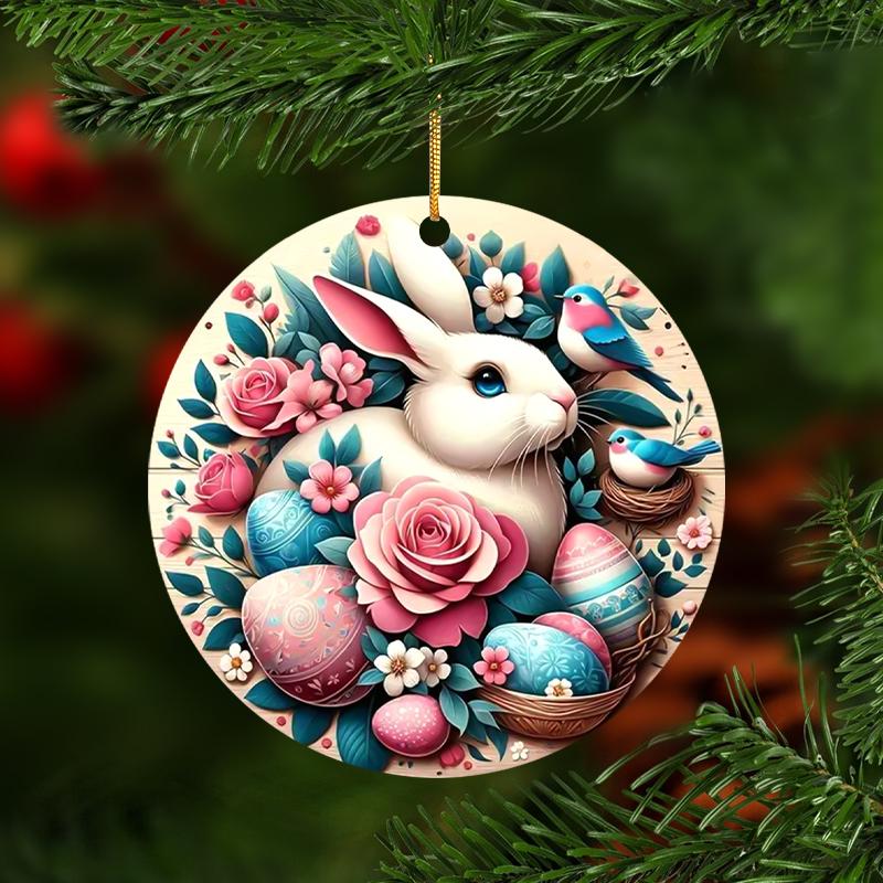 

2D Acrylic Single Sided Rabbit Pendant, Tree Ornaments Car Hanging Ornament Interior Home Decor Pendants Window Hangings Pendant