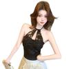 Lace neck sling vest with chest pad female pure desire style hot girl one-word shoulder tube top short top bottoming shirt
