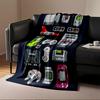 Retro Gaming Consoles and Controllers Design Flannel blanket for bedroom, living room, sofa, and nap sofas