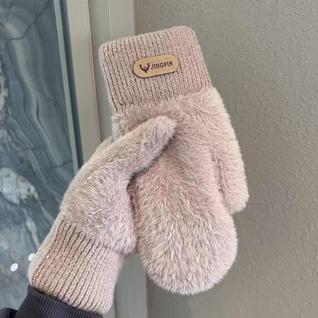 Pack finger winter ins cycling cute Korean version velvet thickened cold-proof woman
