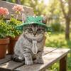 Football Theme Exposed Ear Hat Breathable Pet Sun Hat Cute Dog Fisherman Hat  Walking