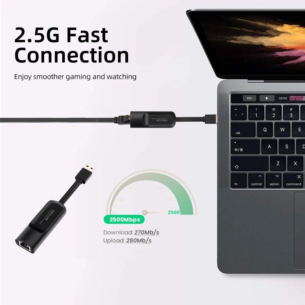 USB 3.0 2.5G USB Network Card RJ45 Port 2.5G Wired Ethernet Adapter Laptops