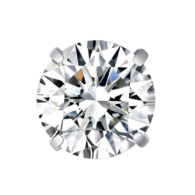 F136 Titanlegierung Steckerohrringe mit 5A Zirkonia, Vierzack-Rundfassung, Innengewinde Knorpel, Schalenboden Lippen- & Zungenpiercing-Ersatz.