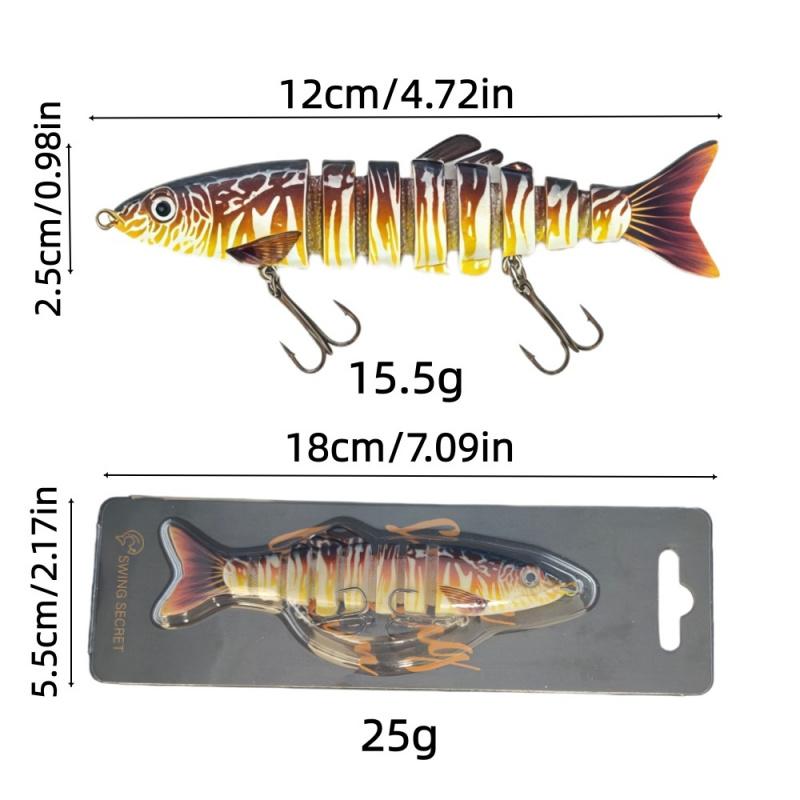 8-Section Lure Biomimetic Segmented Bait Submerged In Water For Long-Distance Freshwater Sea Fishing, Including Perch Fishing Gear