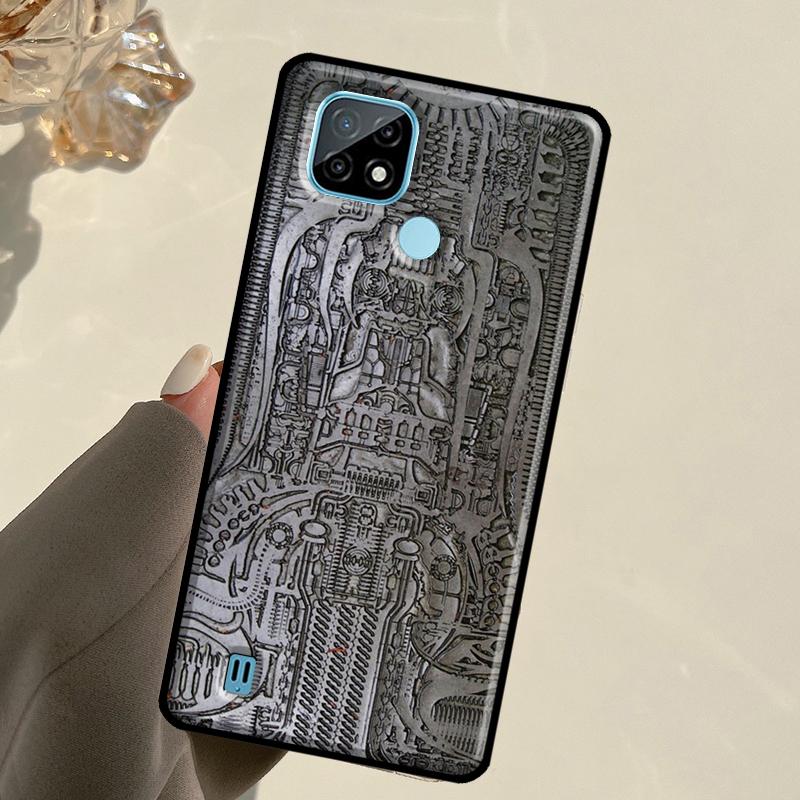 Hr Giger Li II For Realme C67 C75 C61 C55 C53 C51 C21Y C25S GT 6 6T 5 GT7 Pro 10 11 12 13 14 Pro Plus Case