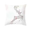 White Christmas Pillow Case Cute Santa Claus Elk   Cover Winter Snowflake Decorative Cases
