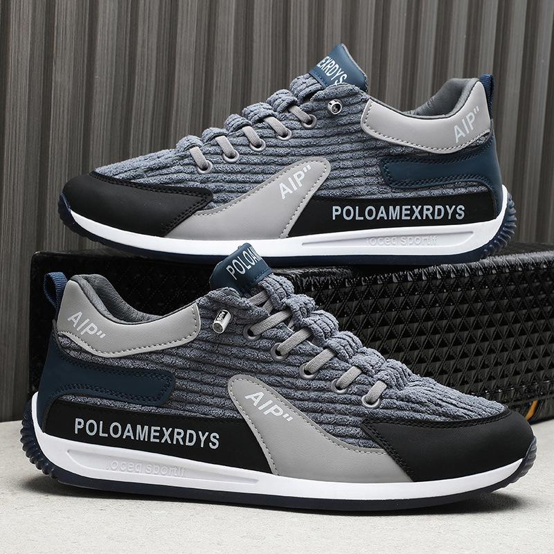 High-end corduroy sports Forrest Gump shoes, youth casual board shoes, trendy lazy shoes