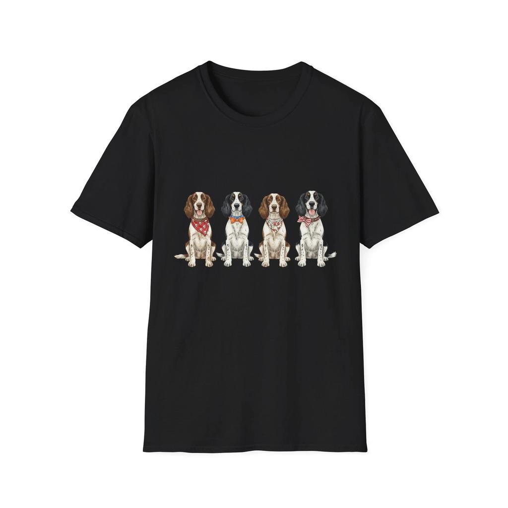 Hundehalstuch Aquarell Vintage Stil Schwarzes T-Shirt Ästhetisches Grafik-T-Shirt