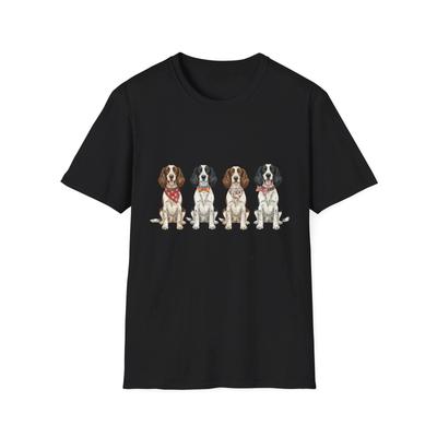 Hundehalstuch Aquarell Vintage Stil Schwarzes T-Shirt Ästhetisches Grafik-T-Shirt