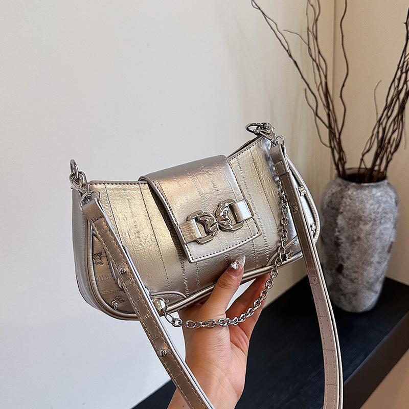 Модные серебристые женские сумки через плечо классическая сумка через плечо из искусственной кожи с клапаном универсальная женская сумка для поездок на работу 2484₽