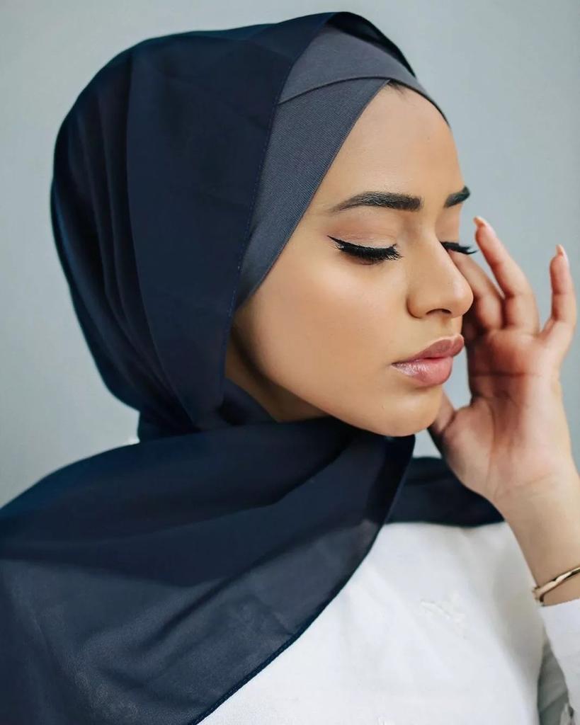 Solid Color Frontal Cross Women Muslim Hijab Caps Wrap Head Soft Elastic Turban Bonnet Chemo Cap Fashion Headdress Wearable