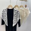 Korean Lace Shawl: Versatile Cotton Triangle Scarf and Thin Knitted Cardigan