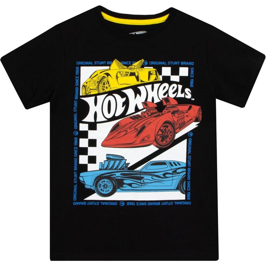 Футболка Hot Wheels _ Футболка для мальчиков с гоночной машиной _ Футболки для мальчиков _ Черная 4 S